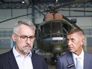 Premiér Andrej Babi a ministr obrany Lubomír Metnar na návtv vojenské...