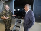 Premiér Andrej Babi se na návtv vojenské základny u Námt nad Oslavou na...