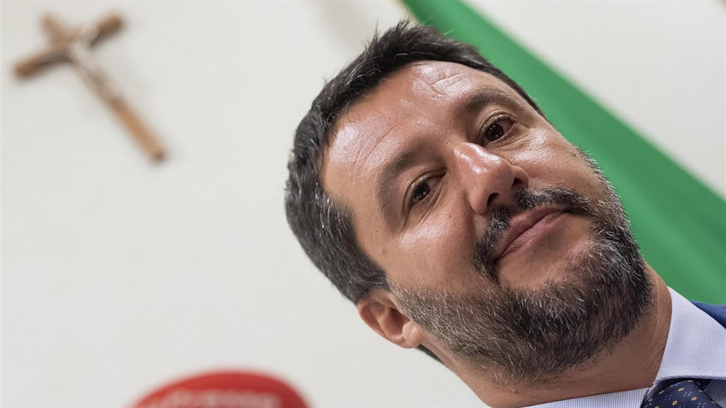 Šéf italské protiimigrační strany Liga Matteo Salvini.