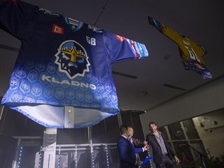 Jaromír Jágr představuje na slavnostním zahájení extraligové sezony týmu Rytíři...
