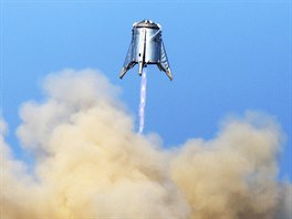 RAKETOVÝ TEST. Spolenost SpaceX pokrauje s testováním rakety StarHopper. V...