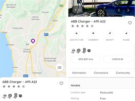 Screenshoty z aplikace ChargeMap