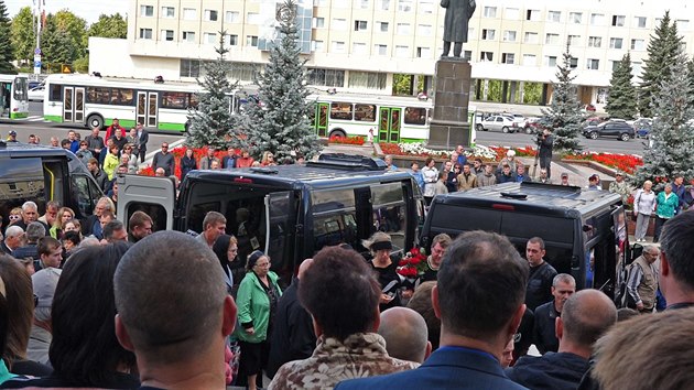 Poheb ruskch inenr po nehod rakety na jadern pohon (12. srpna 2019)