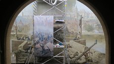 Restaurátor Petr Kadlec pedstavil obnovený obraz Boj Praan se védy na...