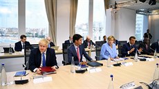 Britský premiér Boris Johnson, kanadský premiér Justin Trudeau, n�mecká...