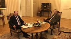 Prezident Miloš Zeman přijal na zámku v Lánech šéfa lidovců Marka Výborného.