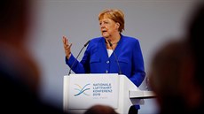 Projev n�mecké kanclé�ky Angely Merkelové na Národní letecké konferenci v...