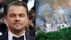 Leonardo DiCaprio bojuje za Amazonii fotografií poáru z roku 2018.