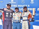Úvodní závod Czech Truck Prix v Most ovládl Jochen Hahn (uprosted), druhý...