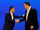 Elon Musk a Jack Ma na Světové konferenci o umělé inteligenci v Šanghaji (29....