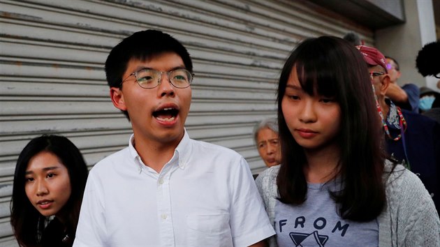 Hongkongt aktivist Joshua Wong a Agnes Chowov (30. srpna 2019)