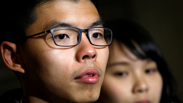 Prominentn aktivista hjc demokratick prva Joshua Wong (23. ledna 2018)