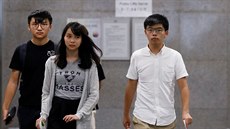 Hongkongtí aktivisté Joshua Wong a Agnes Chowová (30. srpna 2019)