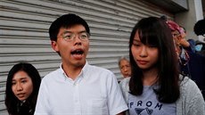 Hongkongtí aktivisté Joshua Wong a Agnes Chowová (30. srpna 2019)