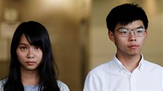 Hongkongtí aktivisté  Agnes Chowová a Joshua Wong (30. srpna 2019)