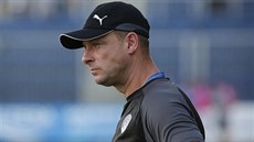 Slovácký trenér Martin Svdík bhem utkání s Mladou Boleslaví