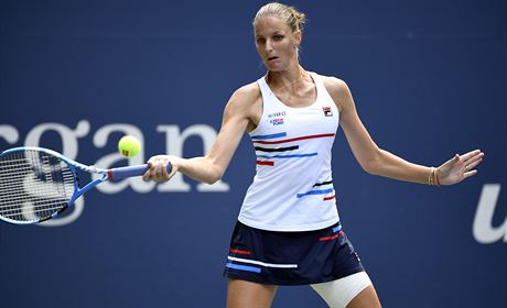 Karolna Plkov bhem osmifinle US Open.