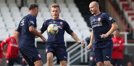 Martin Doleal (vlevo), Jakub Brabec a Michael Krmeník na tréninku národního...