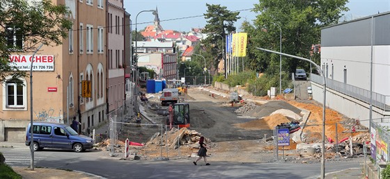 Opravy Pivovarské ulice v Chebu.