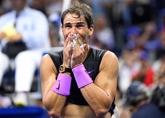 Rafael Nadal po loském triumfu na US Open. 