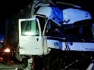 Nehoda dvou kamion uzavela dlnici D1 na 188. kilometru ve smru na Brno (7....