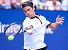 výcar Roger Federer bhem osmifinále US Open.