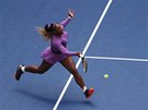 Amerianka Serena Williamsová odehrává balon bhem osmifinále US Open.