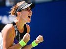výcarka Belinda Bencicová se raduje z postupu do semifinále US Open.