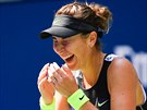 Belinda Bencicová zevýcarska slaví postup do semifinále US Open.