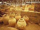 Archeologické vykopávky v Akrotiri v jihozápadním cípu ostrova Théra