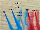Francouzská akrobatická skupina Patrouille de France na strojích Alpha Jet