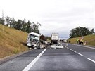 Smrteln nehoda dvou kamion zablokovala cestu mezi Brnem a Znojmem. (9. z...