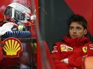 Charles Leclerc z Ferrari bhem trénink v Monze