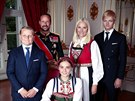 Norský princ Sverre Magnus, korunní princ Haakon, princezna Ingrid Alexandra,...