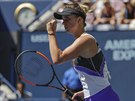 Vítzné gesto Eliny Svitolinové ve tvrtfinále US Open.