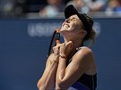 Elina Svitolinová slaví postup do semifinále US Open.
