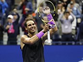 panl Rafael Nadal se raduje z postupu do finle US Open.