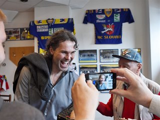 Jaromír Jágr na společné tiskové konferenci klubů HC Rytíři Kladno a HC Slovan...