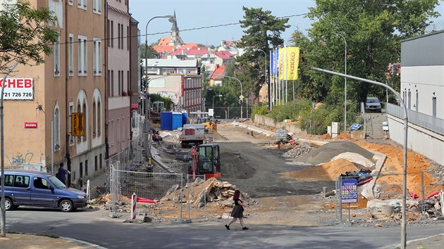 Opravy Pivovarské ulice v Chebu.