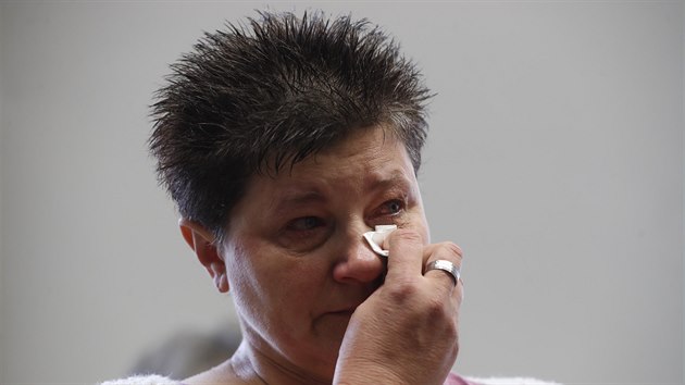 Demonstrantka Jana Filipov, kter aluje premira Babie za vrok, e demonstranti byli zaplacen. (6. z 2019)
