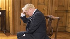 Britský premiér Boris Johnson na besed s áky v Downing Street (30. srpna 2019)