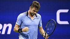 výcar Stan Wawrinka bhem osmifinále US Open.