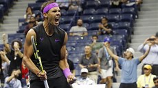 panl Rafael Nadal slaví postup do semifinále US Open.