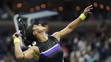 Kanaanka Bianca Andreescuová bhem semifinále US Open.