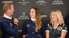 Anna Kellnerová (uprost�ed) p�i tiskové konferenci k podzimní galashow Global...