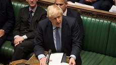 Britský premiér Boris Johnson v dolní komoe parlamentu (4. záí 2019)