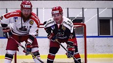 Dvojice hokejist HC Pelhimov Dominik Kasalý (vlevo) - Petr Votápek v nových...