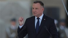 Polský prezident Andrzej Duda mluví na vzpomínkové akci k 80. výroí vypuknutí...