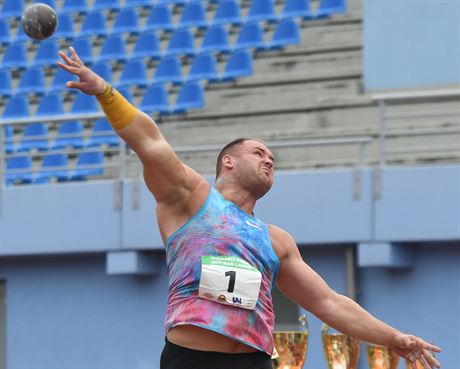 Grand Prix Ústí nad Labem ve vrhu koulí. Tomá Stank skonil na 2. míst.