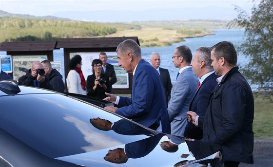 Premiér Andrej Babiš (ANO) s ministry na návštěvě Ústeckého kraje. (18. 9. 2019)